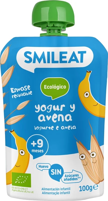 Smileat BIO Kapsička řecký jogurt, banán a oves