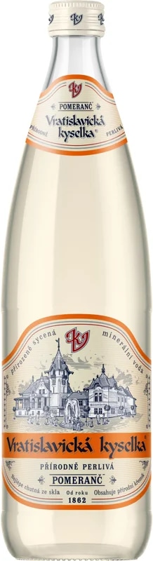 Vratislavická kyselka Pomeranč sklo