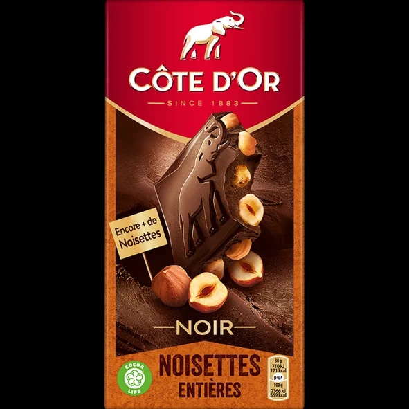 Côte d´Or hořká čokoláda s celými lískovými oříšky