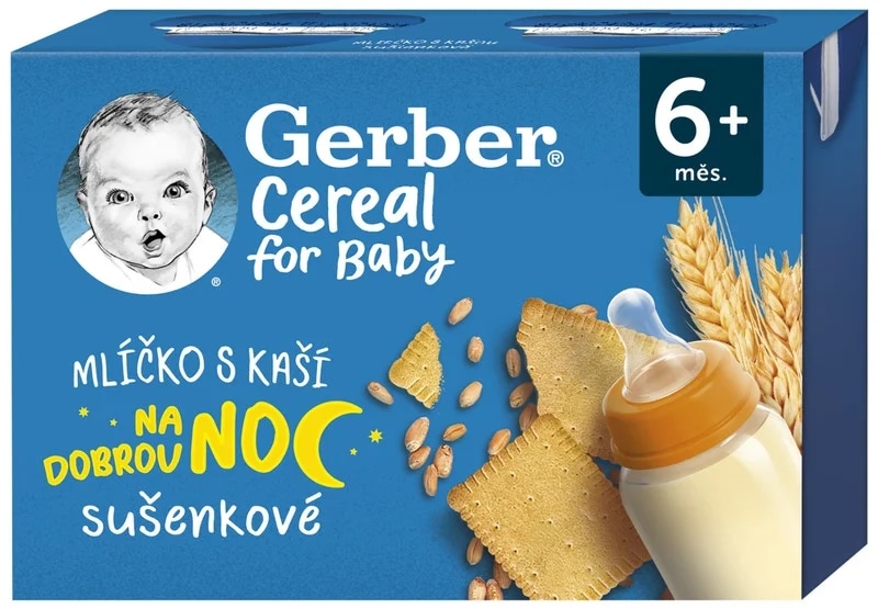 Gerber Mlíčko s kaší sušenkové 2x200 ml