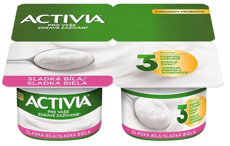 Activia Probiotický jogurt bílý slazený 4×120 g