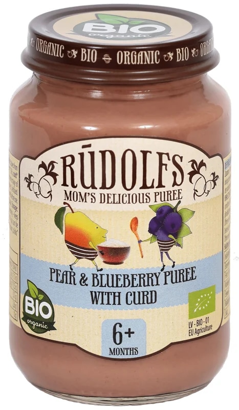Rudolfs BIO Příkrm hruška, borůvky a tvaroh