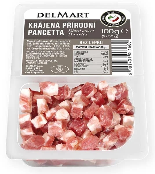Delmart Krájená přírodní pancetta (2x50g)