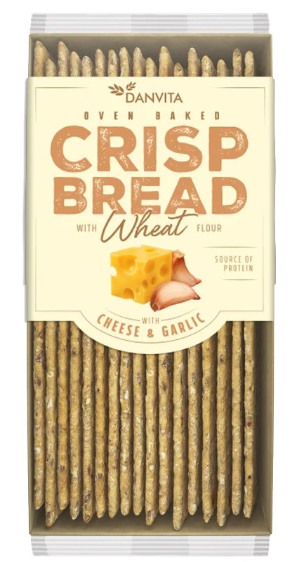 Danvita Křehký pšeničný chléb se sýrem a česnekem