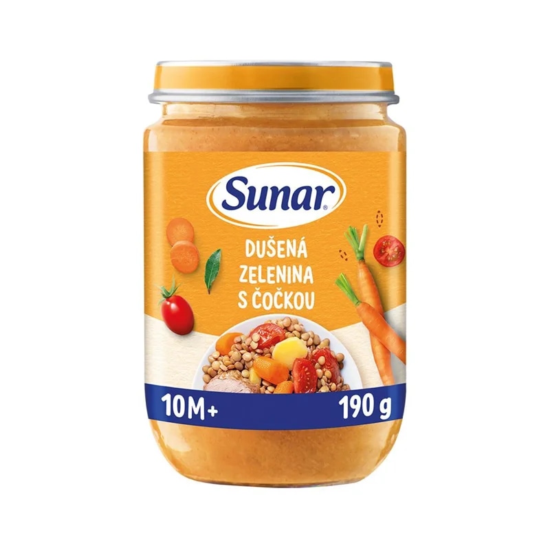Sunar Příkrm dušená zelenina s čočkou