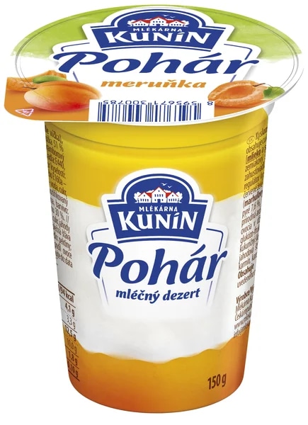 Mlékárna Kunín Pohár mléčný dezert s meruňkovou příchutí