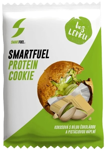 SmartFuel protein cookies - Kokos/bílá čokoláda a pistáciová náplň