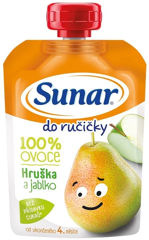 Sunar Do Ručičky Ovocná kapsička hruška a jablko od 4. měsíce