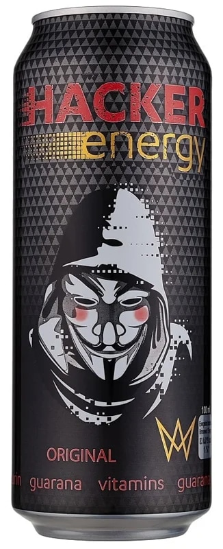 Hacker Energy drink plech