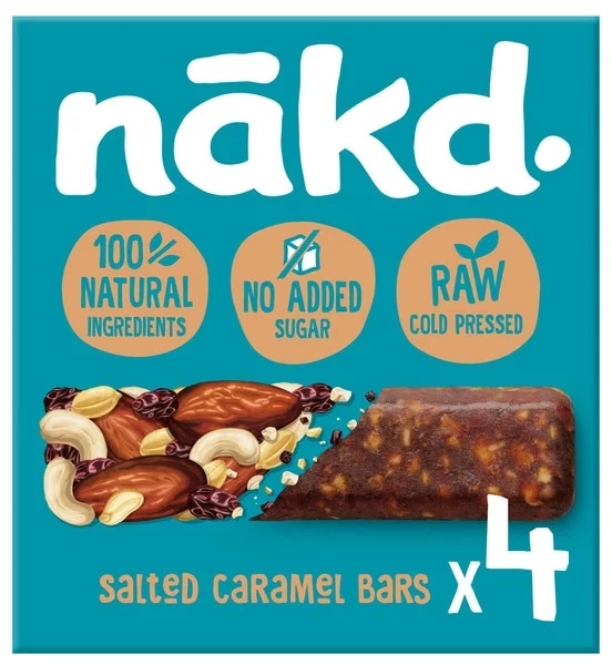 Nakd Salted Caramel - Ovocno-oříškové Raw tyčinky slaný karamel 4x35g