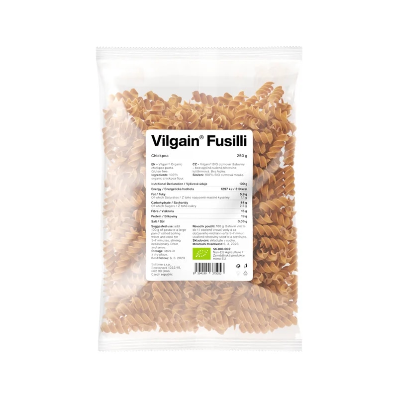 Vilgain Fusilli těstoviny BIO – cizrnové