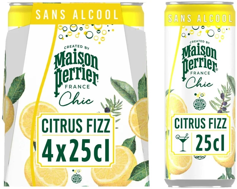 Perrier Chic Citrus Fizz plech 4×0,25 l