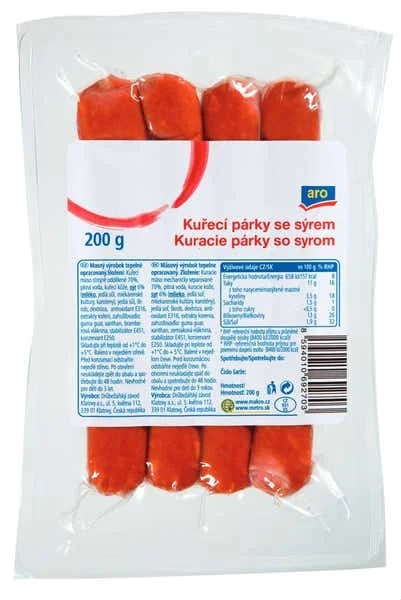 ARO Kuřecí párky se sýrem