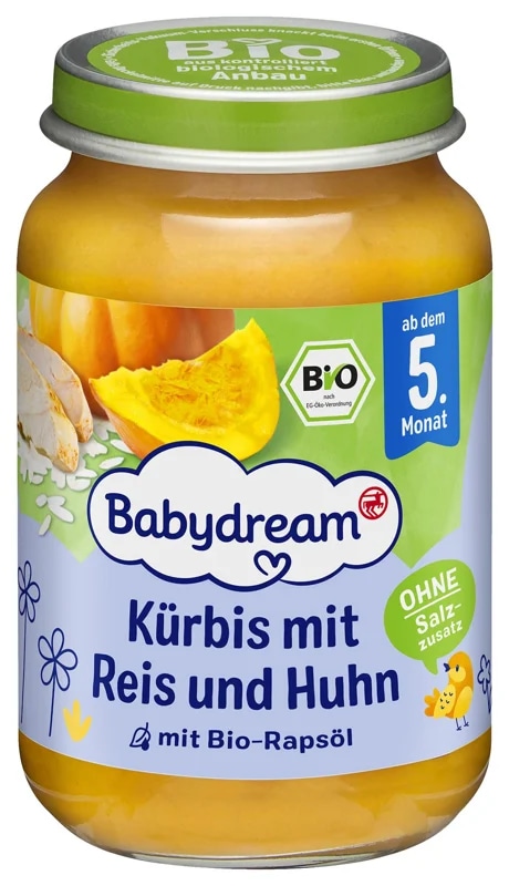 Babydream BIO Příkrm dýně, rýže a kuře