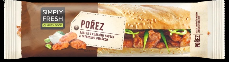 Simply Fresh Bageta s kuřecími kousky a tatarskou omáčkou