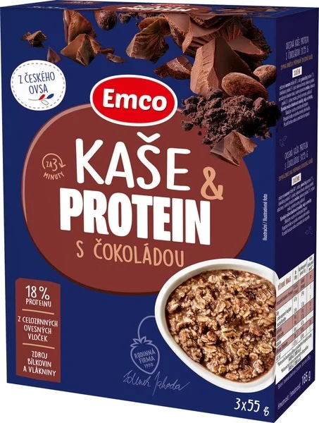 Emco Kaše proteinová s čoko. 3x55g