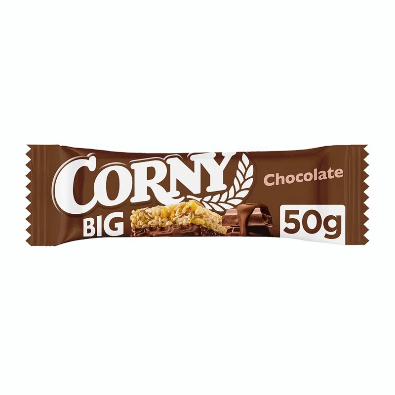 Corny Big Cereální tyčinka polomáčená v mléčné čokoládě