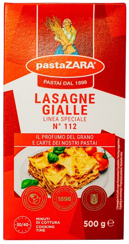 Pasta Zara Těstoviny semolinové lasagne