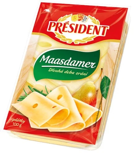 Président Maasdamer plátkový sýr