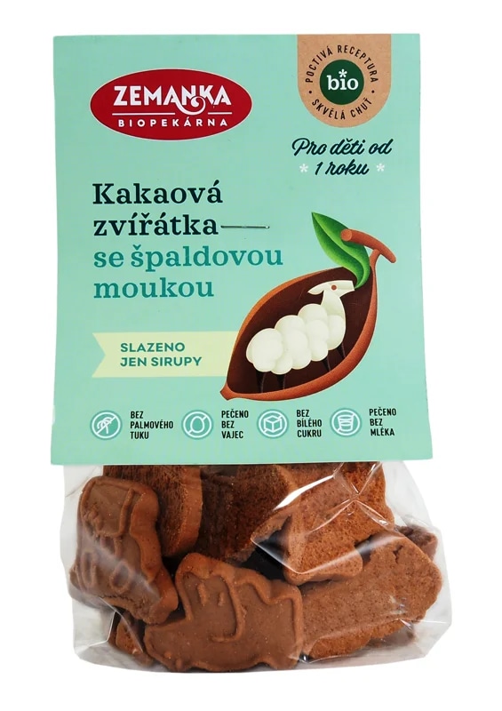 Biopekárna Zemanka BIO Kakaová zvířátka špaldová