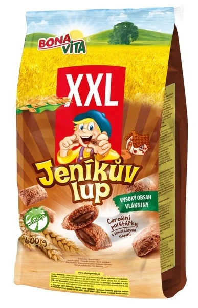 Bonavita Jeníkův Lup Cereální polštářky s náplní s čokoládovou příchutí