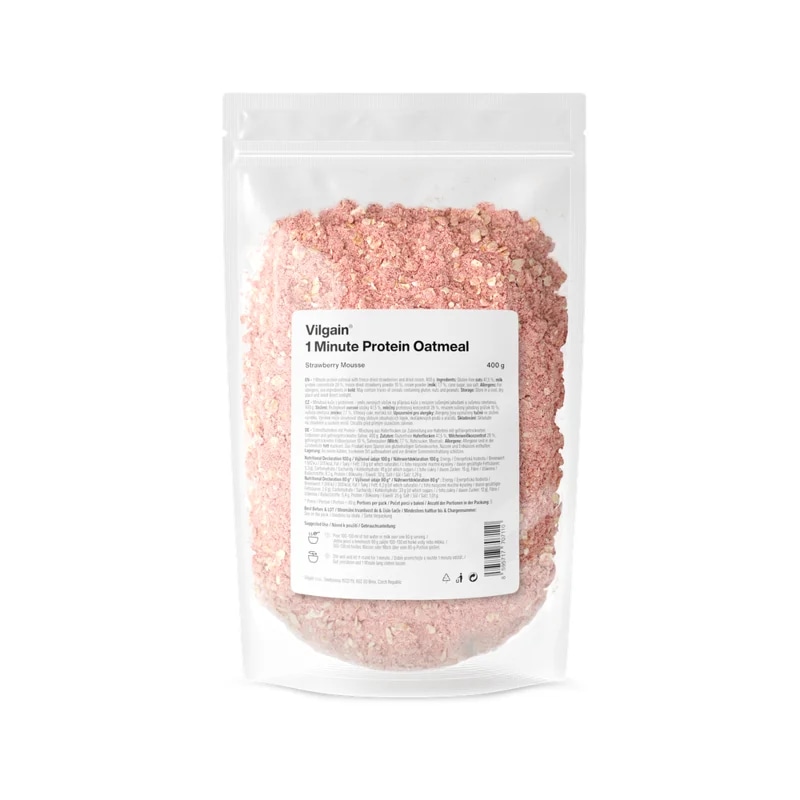 Vilgain Minutová proteinová ovesná kaše – jahodový mousse
