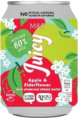 Marks & Spencer Perlivý nápoj jablko a bezový květ