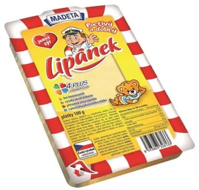 Madeta Lipánek Jemný sýr plátkový