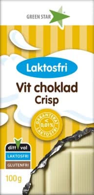 GREEN STAR Bílá čokoláda bez laktózy s křupkami
