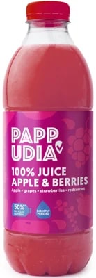 Pappudia Džus z jablek a bobulí 100%