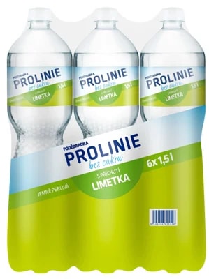 Poděbradka Prolinie Jemně perlivá limetka bez cukru 6×1,5 l