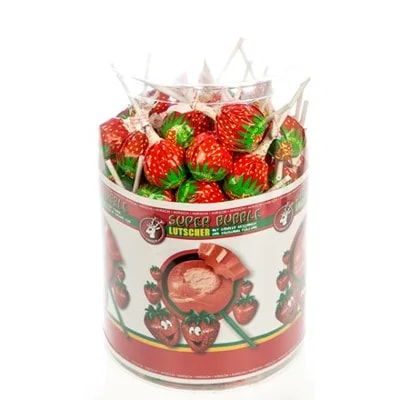 Super bubble lízátka jahodová 100 x