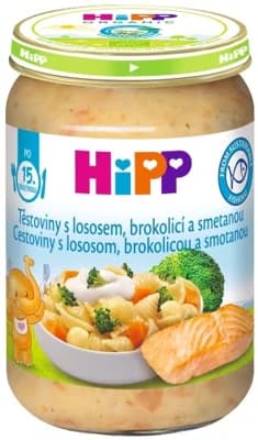 HiPP Těstoviny s lososem, brokolicí a smetanou