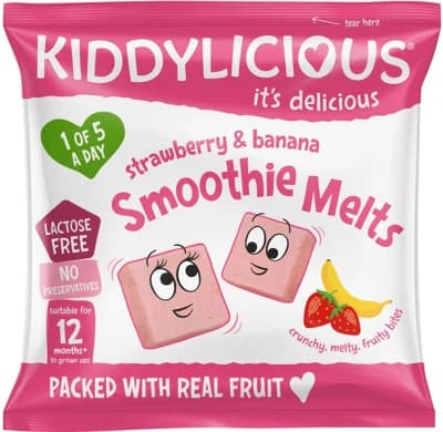 Kiddylicious Ovocné polštářky jahody a banán