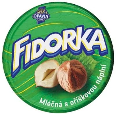 Opavia Fidorka Mléčná s oříškovou náplní zelená