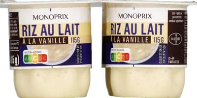 Monoprix Vanilkový rýžový pudink (4x115g)