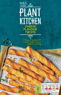 Marks & Spencer Vegan tyčinky z listového těsta cheese style