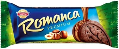 Sedita Romanca Premium Kakaové sušenky s čokoládou a lískoořechovo-arašídovou náplní