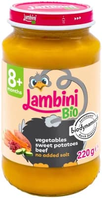 Lambini BIO Demeter příkrm zelenina, batáty a hovězí maso