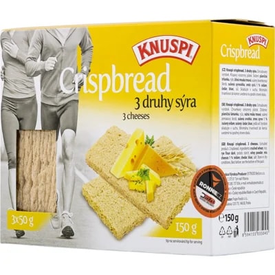 Extrudo Knuspi křehký chléb 3 druhy sýra