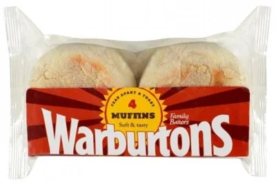 Warburtons Toastové muffiny, 4 ks