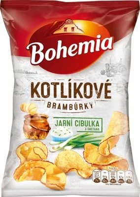 Bohemia Kotlíkové brambůrky jarní cibulka a smetana