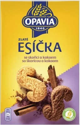 Opavia sušenky Zlaté Esíčka se skořicí a kakaem