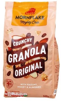 Mornflake Crunchy Granola Original - hrozinky, mandle, med