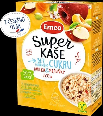 Emco Super Kaše Jablka & Meruňky 3x55g