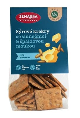 Biopekárna Zemanka BIO Sýrové krekry se špaldou a slunečnicí