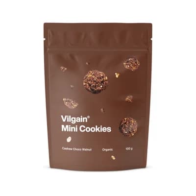 Vilgain Mini Cookies BIO – kešu, čokoláda a vlašské ořechy
