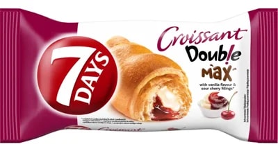 7 Days Croissant Double s náplněmi s vanilkovou příchutí a s višněmi