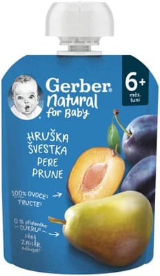 Gerber Natural Kapsička hruška a švestka