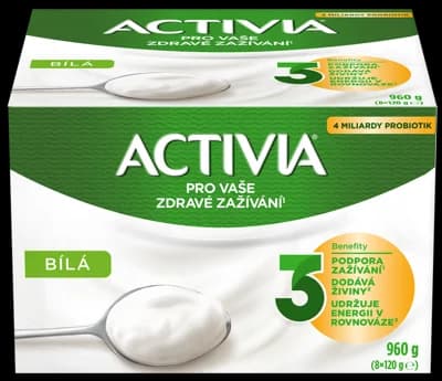 Activia probiotický jogurt bílý 8x120g